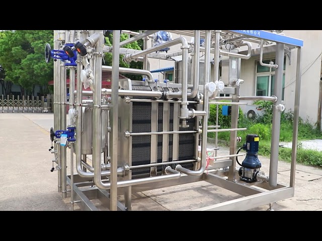 LA CHINE 1000L Pasteurizer Machine With PLC For Milk / Yogurt / Fruit Juice Processing Line SUS304/316 à vendre